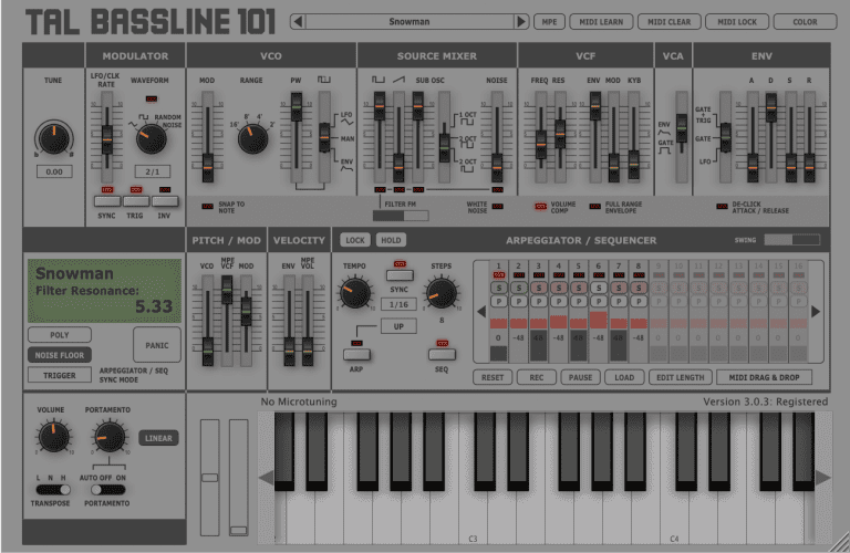 TAL Software – TAL-BassLine-101 v3.3.0 VSTi, AAX, AU WIN.OSX x64